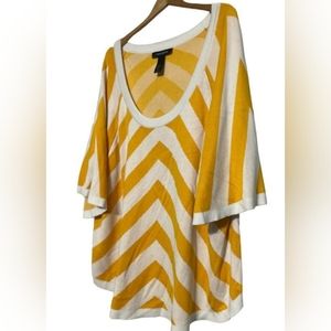 Ashley Stewart Yellow Striped Sweater